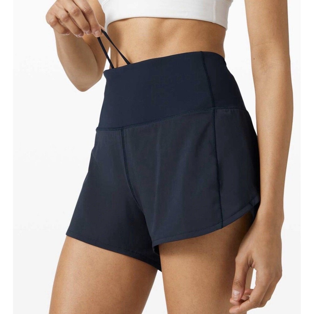 Lululemon Women’s Speed Up Short Long High-Rise *4" True Navy Blue Sz 6 Shorts
